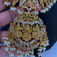 Lord Ganesha Lakshmi Ji Saraswati Ji Pendent Long Guttapusalu Necklace
