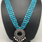 Blue Stone AD Victorian Polish Pendent and Blue Beads Necklace