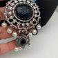 Blue Stone AD Victorian Polish Pendent and Blue Beads Necklace