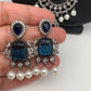 Blue Stone AD Victorian Polish Pendent and Blue Beads Necklace