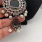 Blue Stone AD Victorian Polish Pendent and Blue Beads Necklace