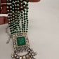 Red Stone AD Victorian Polish Pendent and Yellow Beads Necklace