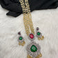 Red Green Stone AD Victorian Polish Pendent and Yellow Beads Necklace