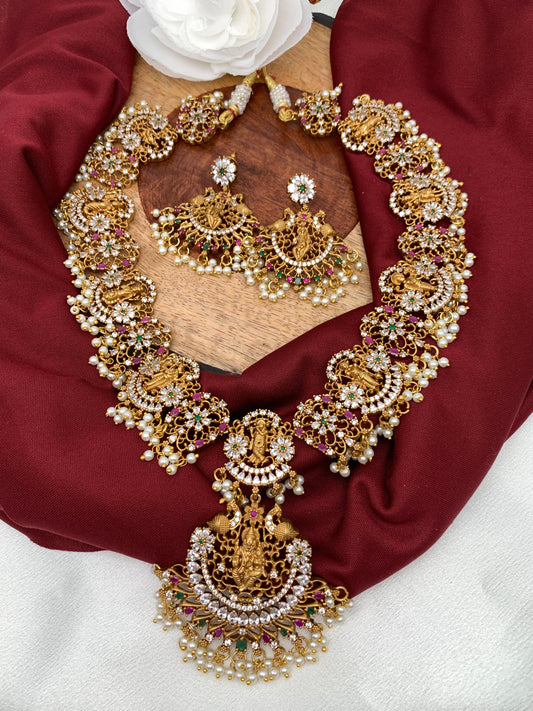 Dashavataram AD Multi Stone Matte Finish Necklace