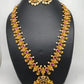 Ram Paarivar Pendent Goddess Lakshmi Red Stone Long Necklace