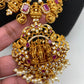 Ram Paarivar Pendent Goddess Lakshmi Red Stone Long Necklace