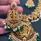 Dashavataram Red Green Stone Green beads Long Necklace