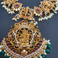 Dashavataram Red Green Stone Green beads Long Necklace