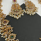 Dashavataram Red Green Stone Long Necklace