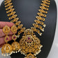 Goddess Lakshmi Red Stone CZ Peacock Long Necklace