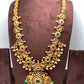 Red Green Stone Peacock Green beads Long Ethnic Necklace