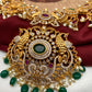 Red Green Stone Peacock Green beads Long Ethnic Necklace