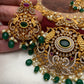 Red Green Stone Peacock Green beads Long Ethnic Necklace