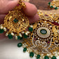 Red Green Stone Peacock Green beads Long Ethnic Necklace