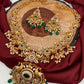 Red Green Stone Peacock Green beads Long Ethnic Necklace