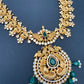 Green Stone Peacock Design Green beads Long Ethnic Necklace