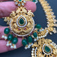Green Stone Peacock Design Green beads Long Ethnic Necklace