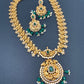Green Stone Peacock Design Green beads Long Ethnic Necklace