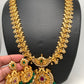 Red Green Stone Peacock Design Green beads Long Ethnic Necklace