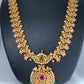 Red Green Stone Peacock Design Green beads Long Ethnic Necklace