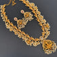 Goddess Lakshmi Elephant Rice Pearls Guttapusalu Long Necklace
