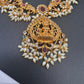 Goddess Lakshmi Elephant Rice Pearls Guttapusalu Long Necklace