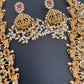 Goddess Lakshmi Elephant Rice Pearls Guttapusalu Long Necklace