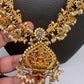 Goddess Lakshmi Elephant Rice Pearls Guttapusalu Long Necklace
