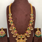 Red Green Stone Green beads Long Ethnic Necklace