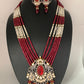 Kundan AD Victorian Dual Tone Pendent Pink Beads Mala