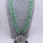 Kundan AD Mint Green Stone Victorian Pendent Mint Green Beads Mala