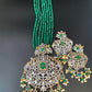 AD Green Stone Pendent Emerald Green Beads Long Mala
