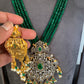 AD Green Stone Pendent Emerald Green Beads Long Mala