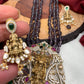 Goddess Lakshmi Balaji Pendent Purple Beads Long Mala