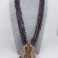 Goddess Lakshmi Balaji Pendent Purple Beads Long Mala