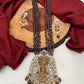 Goddess Lakshmi Balaji Pendent Purple Beads Long Mala
