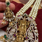 Goddess Lakshmi Balaji Pendent Pearl Beads Long Mala