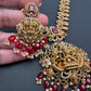 Goddess Lakshmi Mango Peacock Red beads Mala