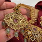 Mango Peacock Design CZ Matte Finish Ethnic Necklace