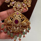Mango Peacock Design CZ Matte Finish Ethnic Necklace
