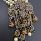 Goddess Lakshmi Balaji Antique Victorian Finish Rani Haar - Green