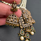 Goddess Lakshmi Balaji Antique Victorian Finish Rani Haar - Green