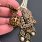 Goddess Lakshmi Balaji Antique Victorian Finish Rani Haar - Green
