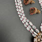 Goddess Lakshmi Balaji Antique Victorian Finish White Beads Rani haar
