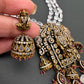 Goddess Lakshmi Balaji Antique Victorian Finish White Beads Rani haar