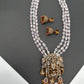Goddess Lakshmi Balaji Antique Victorian Finish White Beads Rani haar