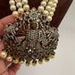 Lord Srinathji Krishna Antique Victorian Finish Rani Haar - Green