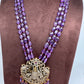 Lord Srinathji Krishna Antique Victorian Finish Purple Beads Rani haar