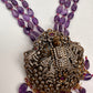 Lord Srinathji Krishna Antique Victorian Finish Purple Beads Rani haar
