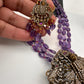 Lord Srinathji Krishna Antique Victorian Finish Purple Beads Rani haar
